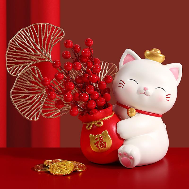 创意可爱捧花花樱猫收纳摆居家客厅玄MM9122-1关卧室办件桌装工饰