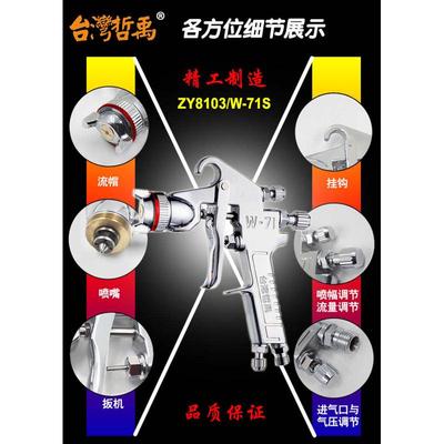 14年老店精品哲禹W71上下壶喷枪W101油漆家具木器漆高档水性喷漆