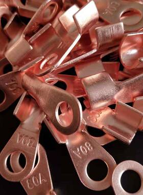 工厂接线铜鼻子紫铜开鼻T口铜516线端子开口铜鼻子铜O接线鼻线鼻