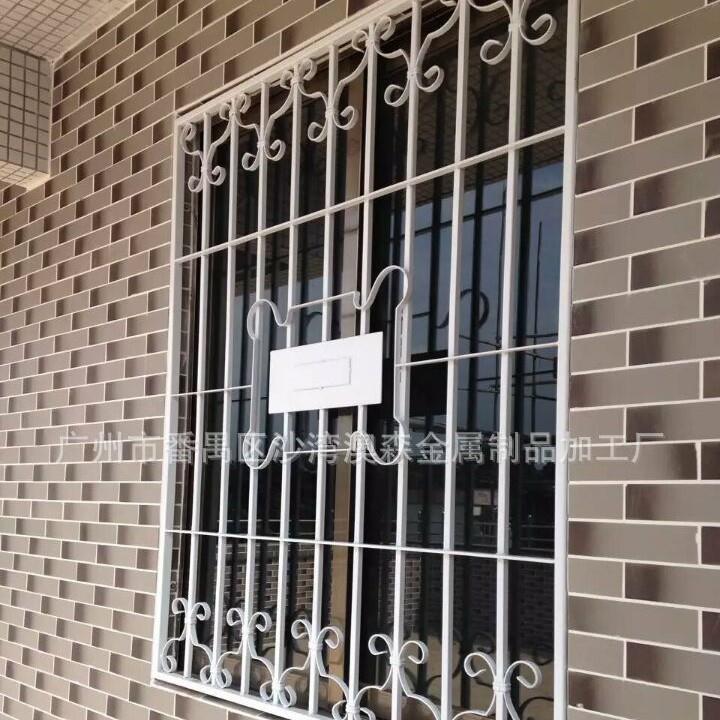 广州工厂直销户外锌钢防盗窗家用简单铁艺防盗窗中式实心铁艺窗花