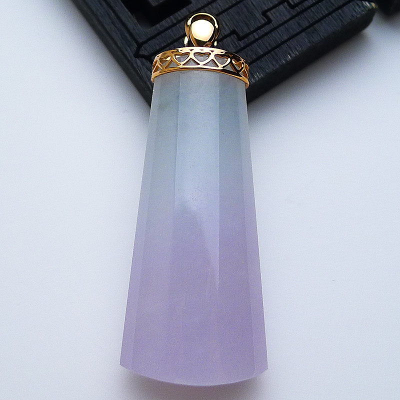 18K金扣头挂件翡翠正品浅紫双彩柱形素面平安无事牌吊坠13.79g,珠宝/钻石/翡翠,颈饰,淘宝优惠券,粉丝福利购,淘宝优惠卷