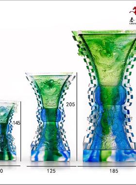 正品琉鼎摆件欣向欣荣公司乔迁送领导朋开业礼璃物中式桌面书友房