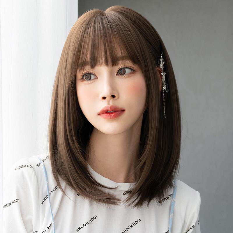 假发女短发整顶全头套夏季自然锁骨发BOBO头彷真发圆脸逼真修脸