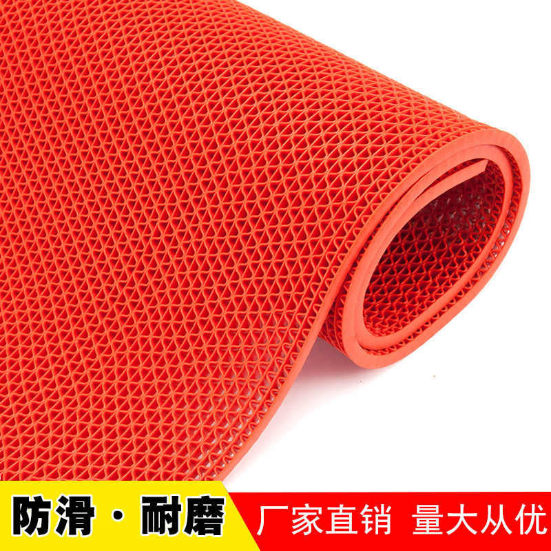 批发灰色S型镂空地毯防水泳池地垫塑料pvc快速疏水浴室耐磨防滑垫