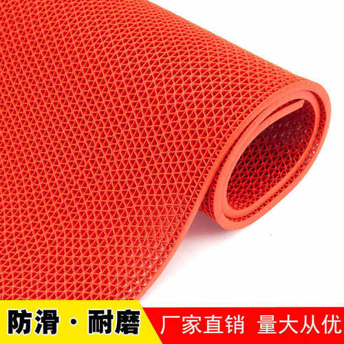 批发灰色S型镂空地毯防水泳池地垫塑料pvc快速疏水浴室耐磨防滑垫