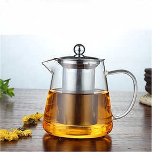 简易泡茶壶 家用大容量高硼硅玻璃三角不锈钢内胆过滤茶具茶壶
