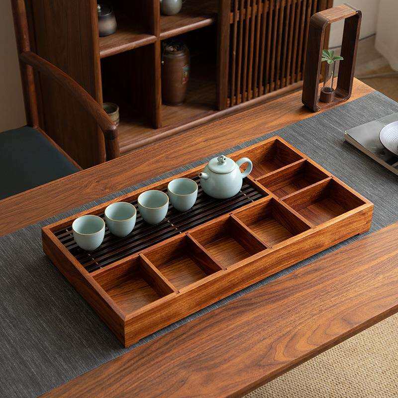 德化陶瓷【茶果盘】排蓄两用/花梨木/格调/干湿茶台/实木/多功能