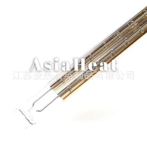380V 6000W 6600W 布料双管半镀金卤素发热管 孪管红外线卤素管