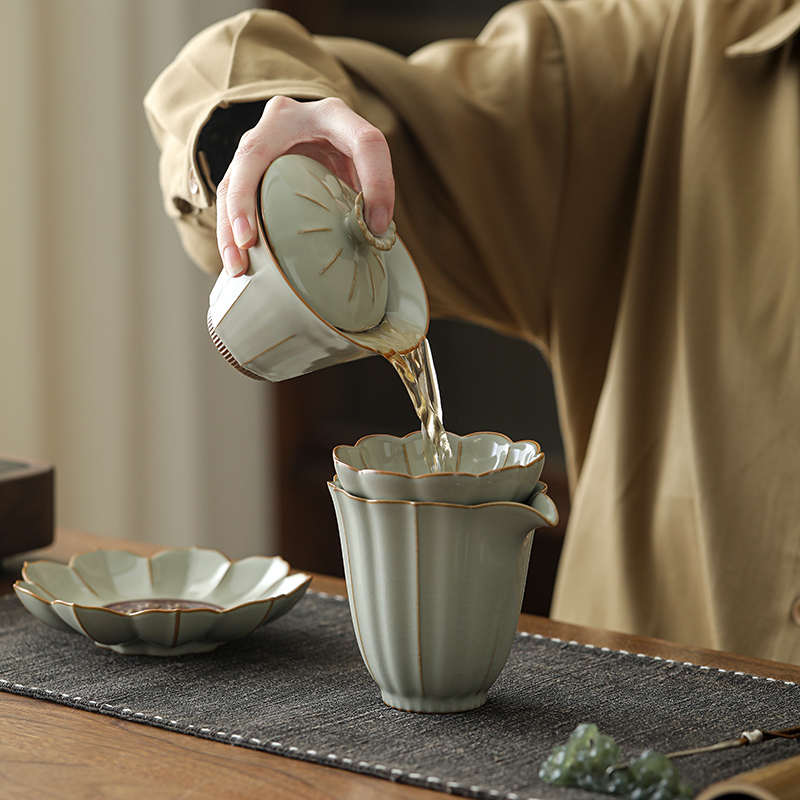 柏韵茶具配件茶漏高档泡茶全瓷孔一体茶叶渣过虑器漏斗滤网