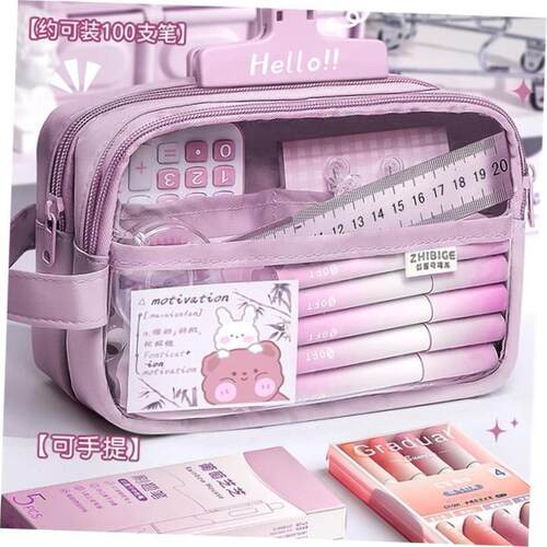 case Plastic pen bag student pencil box kids School supplies