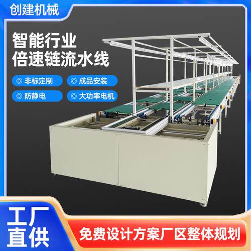自动化倍速链流水线生产线输送机差速链组装线自循环装配线滚筒线