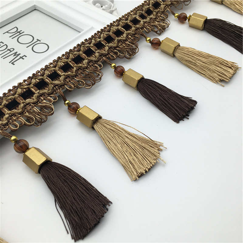 新款欧式窗帘吊穗花边辅料高档帘头装饰吊坠吊珠流苏窗帘底边加长