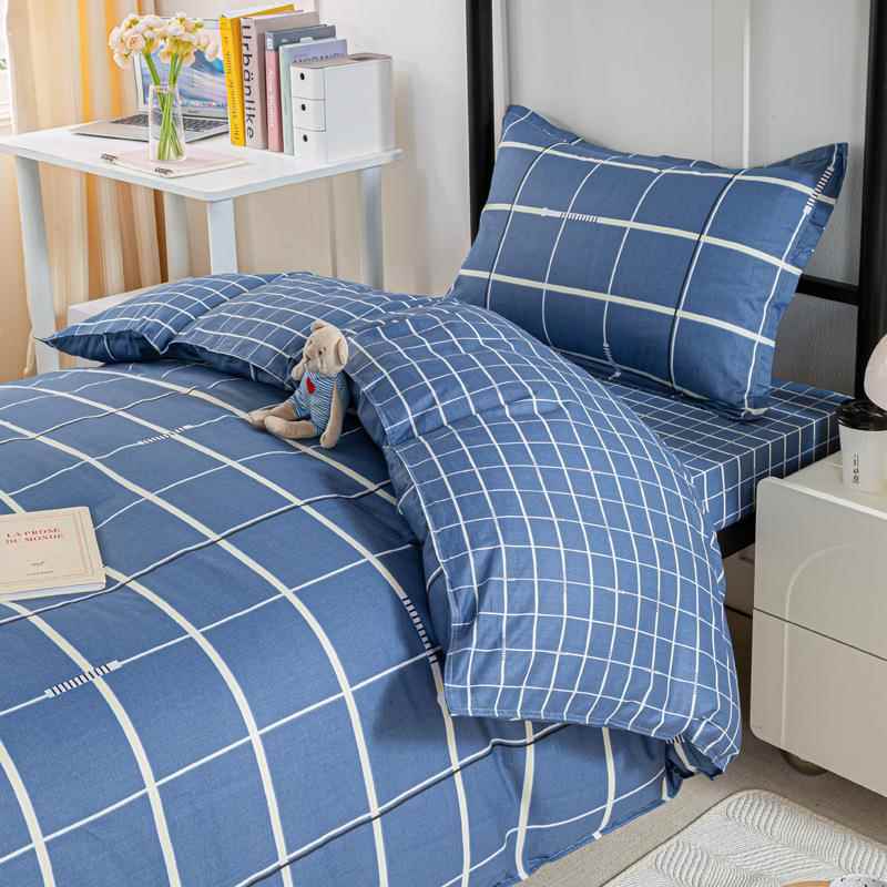 2床025全棉床单被FSM套床用学生三件套纯棉宿舍六上件套单被套品