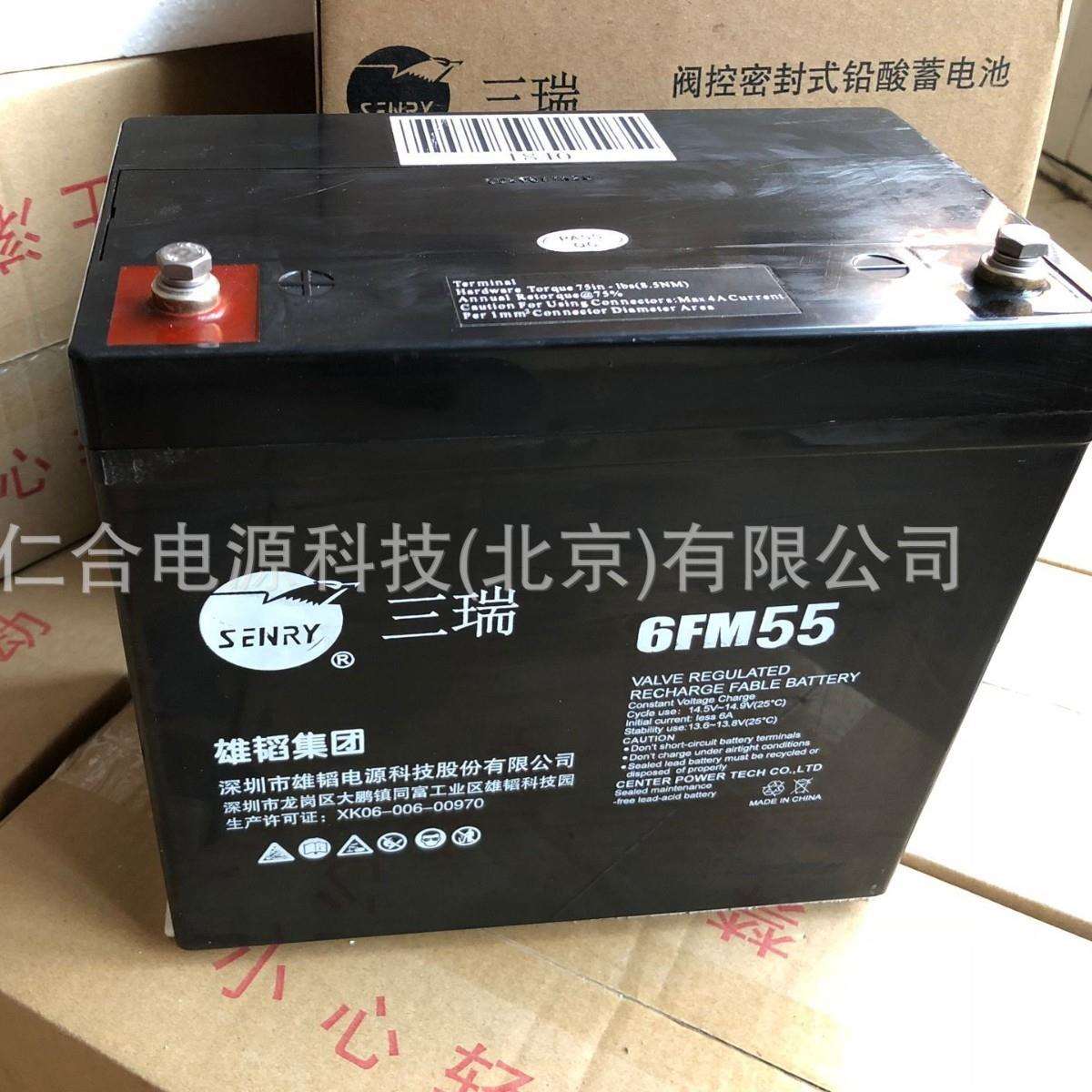 三瑞蓄电池6FM55/12V55AH/铅酸蓄电池