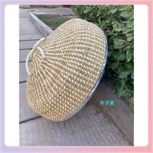 TUF4大锅盖蒸锅盖高芦苇手工草编锅盖铁锅柴锅火锅灶鱼台锅盖草帽