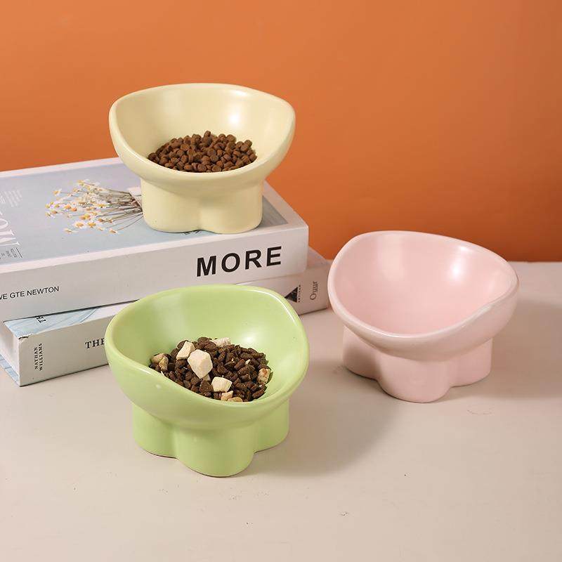 元宝高脚猫碗陶瓷保护颈椎防打翻宠物用品猫食盆猫咪狗狗水碗饭碗,宠物/宠物食品及用品,猫狗碗/慢食碗,淘宝优惠券,粉丝福利购,淘宝优惠卷