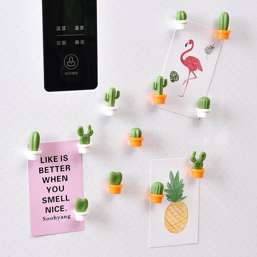 Creative Cactus Refrigerator Magnets, Cute Mini Magnetic Fix