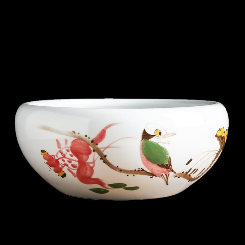 水仙花盆陶瓷无孔水培鱼缸容器铜钱草碗莲睡莲多肉庭院盆栽特大号