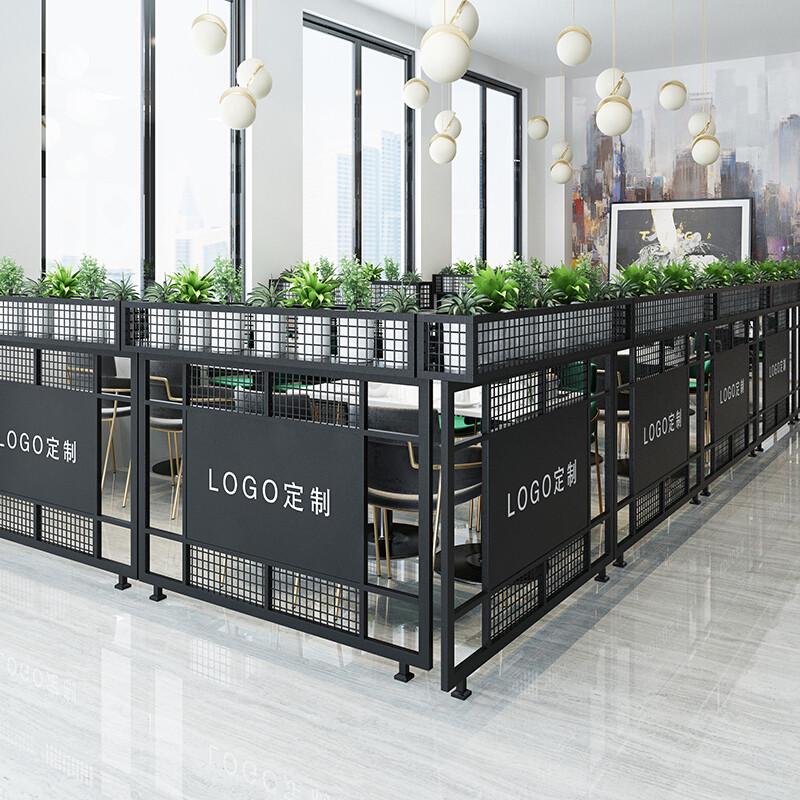 批发铁艺简约屏风酒吧围栏装饰半截花架餐厅绿植矮隔断墙饭店卡座