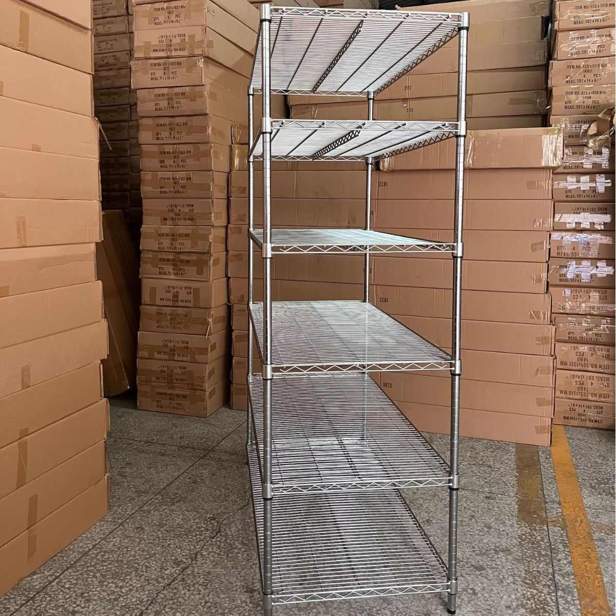 仓库移动货架金属置物架多层防静电物料架镀铬带轮货物架不锈钢架