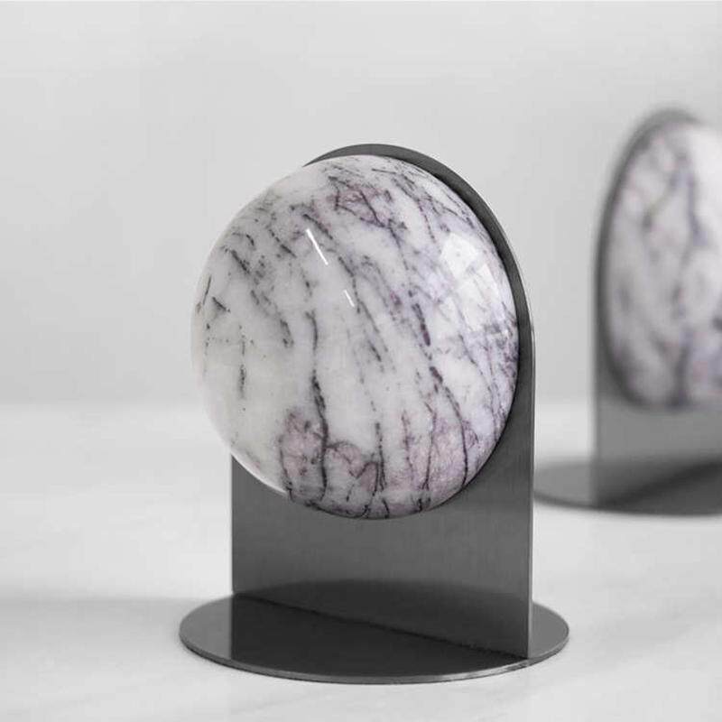 简约现代大理石书档摆件样板间书房办公桌书立书靠书夹装饰品