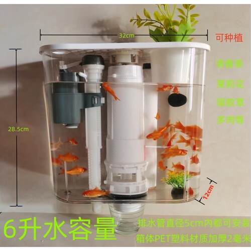 马桶透明水箱养鱼养花水箱卫生间蹲便座便器冲水箱挂墙厕所冲水