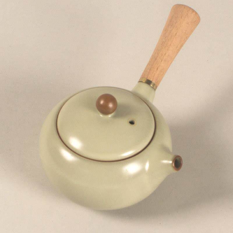清仓便宜卖230ml米黄汝窑侧把壶功夫茶具茶杯套装汝瓷家用泡茶壶