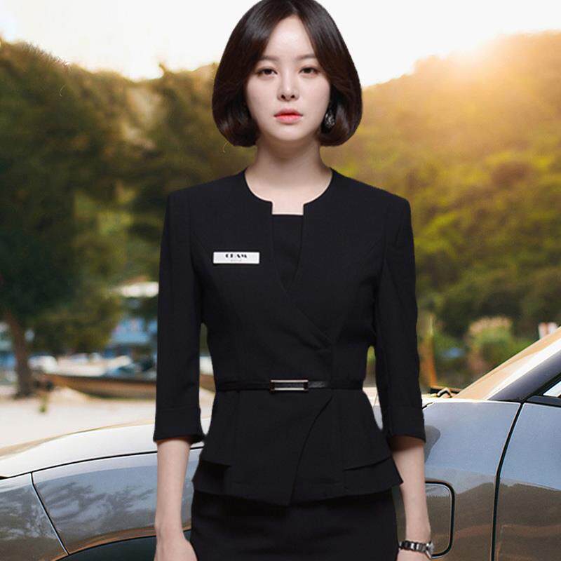 美容院职业西服套装前台医美咨询师制服 2023秋季新款黑色七分袖