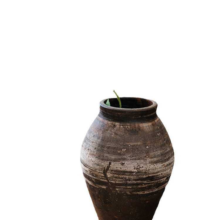 艺术陶罐复古做旧粗陶花盆手工仿古陶土插花花瓶陶盆黑陶装饰摆件,家居饰品,DIY仿真材料,淘宝优惠券,粉丝福利购,淘宝优惠卷