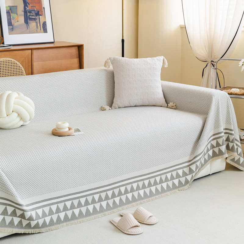 棉麻亚麻ins北欧四季日老粗风系套沙发通用盖布布夏季罩巾沙发全