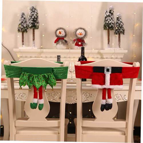 Christmas decorations chair covers Santa Claus Belt cover