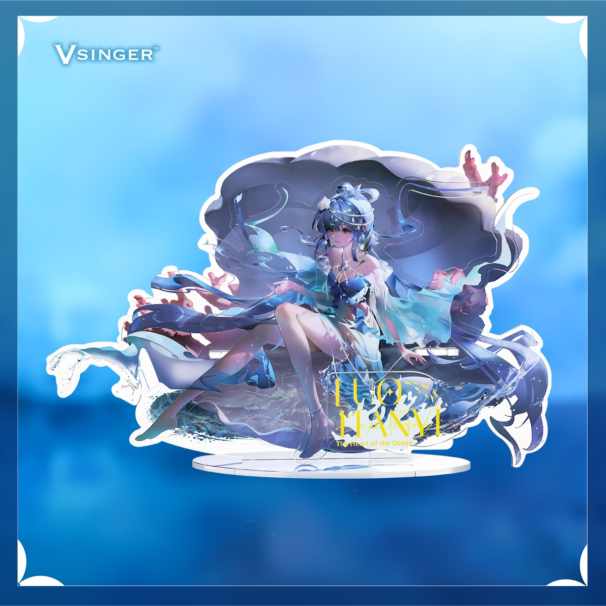 【现货】Vsinger 洛天依 海洋之心系列周边 反光色纸徽章透卡立牌