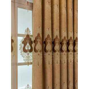 奢华大气欧式绣花雪尼尔加厚客厅卧室遮光窗帘成品高级感简约现代