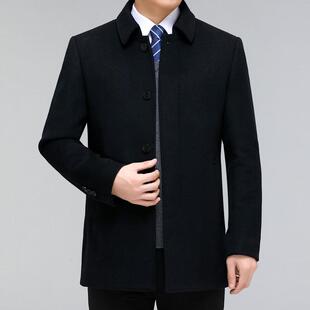 柜羊绒大衣男专保短士冬商务休闲中老年加厚暖款 YY里 羊毛单1308