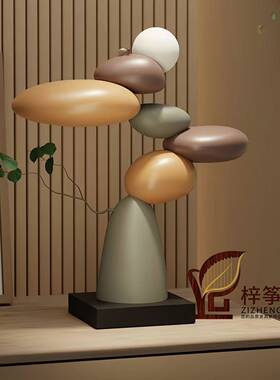 石来运转环保树脂艺术发财树摆件时来运转优雅办公室客厅装饰