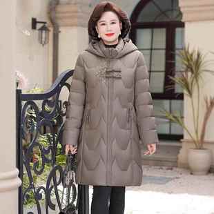 暖正厚品女过膝羽绒服年118 881加国标白鸭绒中年妈妈女保连帽外