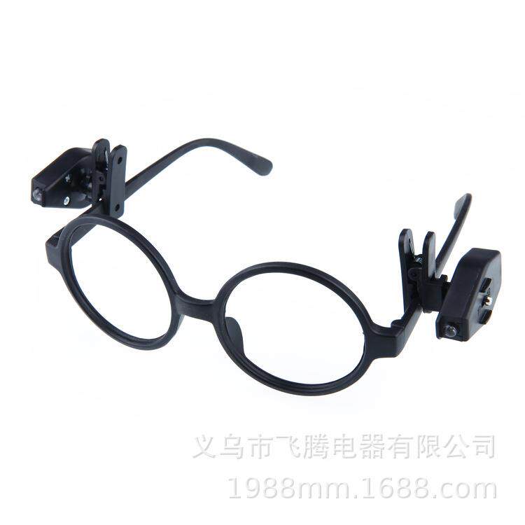 led眼镜灯 眼镜夹灯 迷你随身眼镜灯内置电池电子 阅读灯超亮