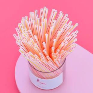 一次性吸管可乐吸管果汁饮料吸管平口条纹吸管1000祇 长约20.5cm