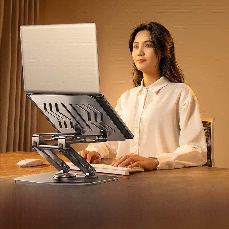 三层可旋转]瑞塔克笔记本电脑支架便携式垂直支架桌面提升支撑