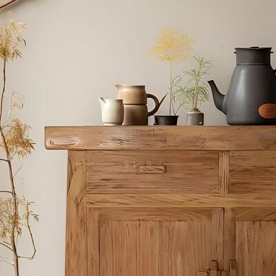 实木厨房装餐边柜小尺寸柜双层自餐厅靠墙储物边柜cbg05客厅置物