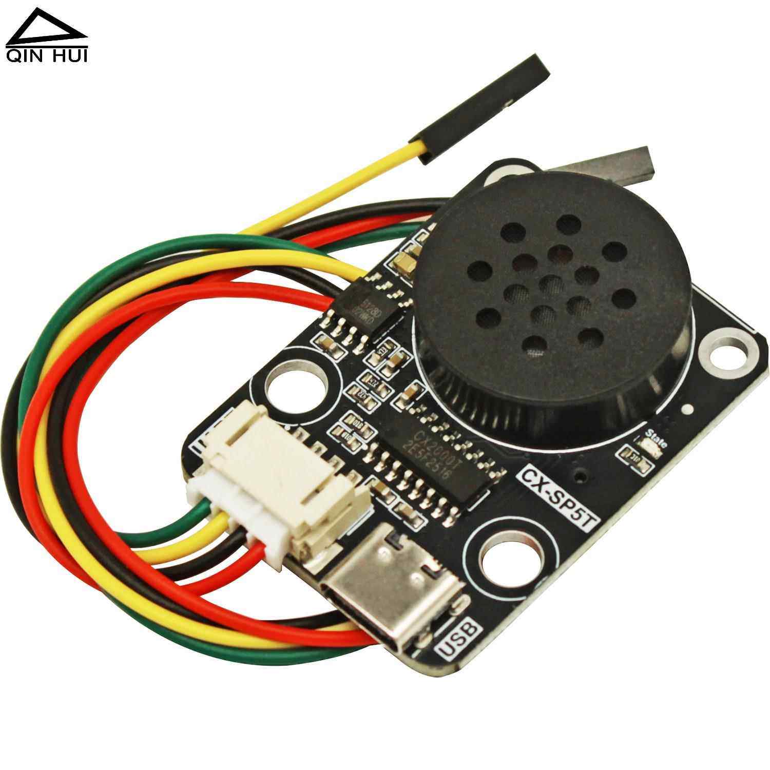 MP3语音播放模块UART串口控制TF卡存储音频播报diy电子积木开发板