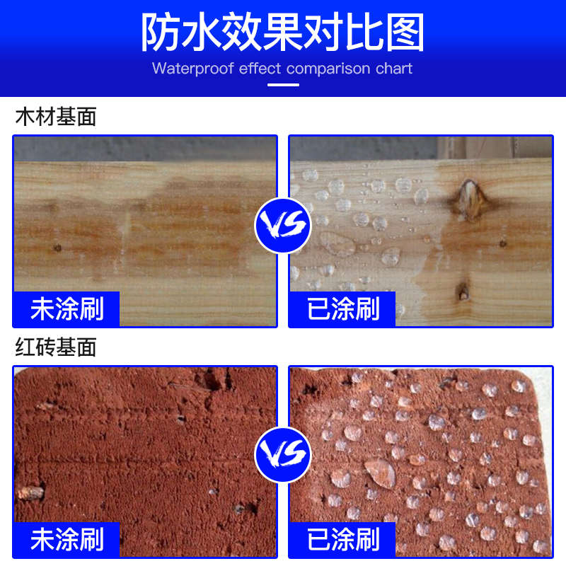 纳米膜防护剂防水防潮木材家具墙面透明防水胶补漏剂木材防水涂料