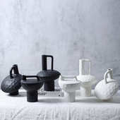 风旧器饰品做摆件花陶瓷中式 寂花插几何 新抽象异形复古诧花瓶日式