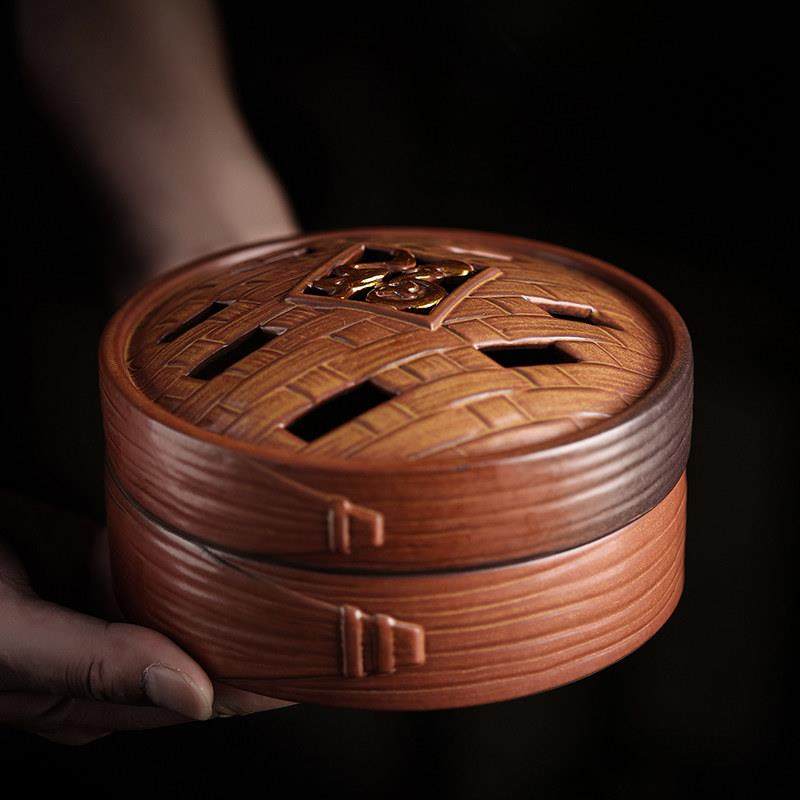 【蒸蒸日上】大号陶瓷蚊香炉家用室内香盒盘托镂空炉盖防灭,家居饰品,香薰炉,淘宝优惠券,粉丝福利购,淘宝优惠卷