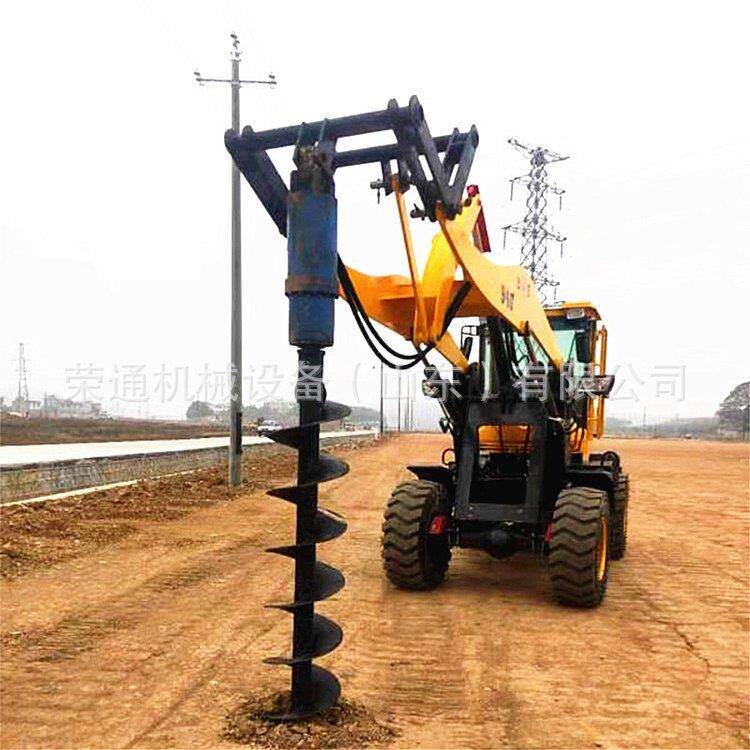 挖掘机打桩机四驱轮式液压道路护栏打拔一体机无振动无噪音拔桩机
