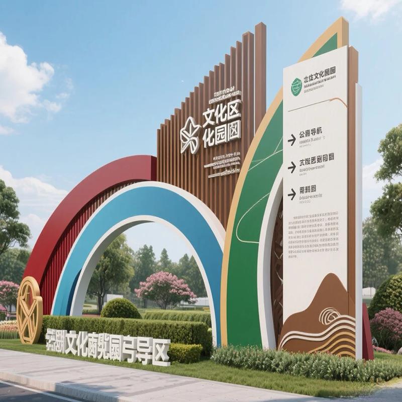 公园化展告示区导视牌景观小品导路向牌小区无品牌/露营地立体广