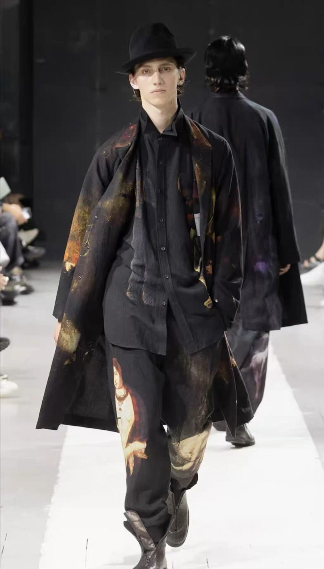 Yohji Yamamoto Painting Print Long Coat — label