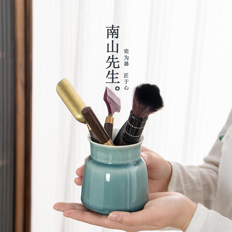 南山先生 初见青山茶道六君子套装黑檀木茶针茶夹子茶道配件家用
