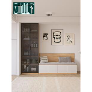 0J餐厅靠墙卡座餐边柜一体柜现代简约客厅储物柜置物柜收纳茶水柜
