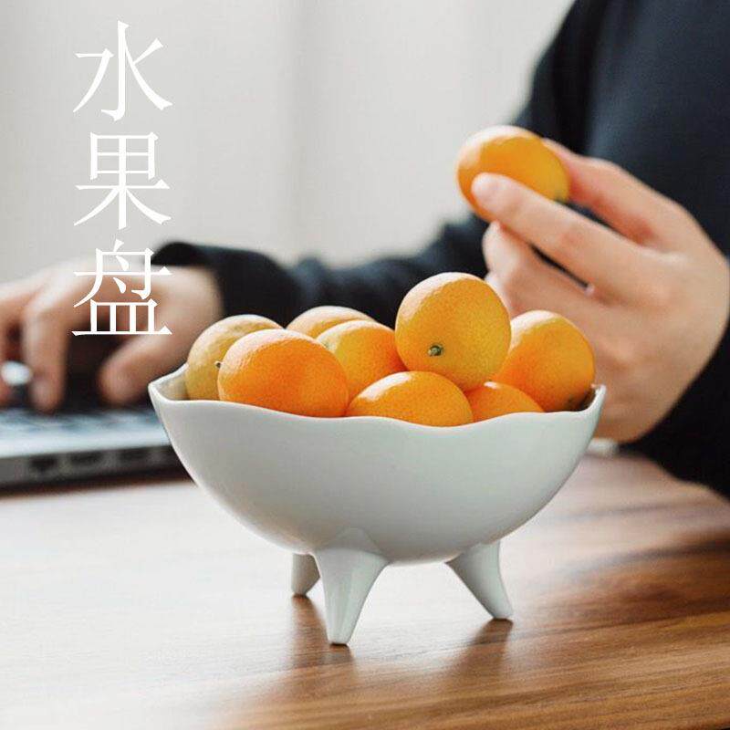 日式简约茶洗 青灰系列 功夫茶具配件陶瓷禅意茶点盘 干果盆家用